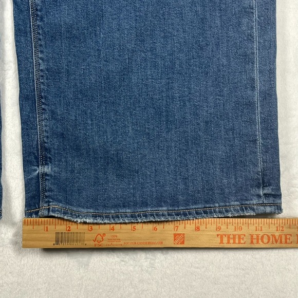 American Eagle Super High Rise Baggy Wide Leg Jeans Womens 14 Light Wash Stretch - Picture 16 of 16